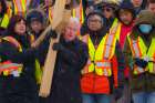 Bishop William McGrattan leading the Good Friday Procession in Calgary, March 29, 2024.
