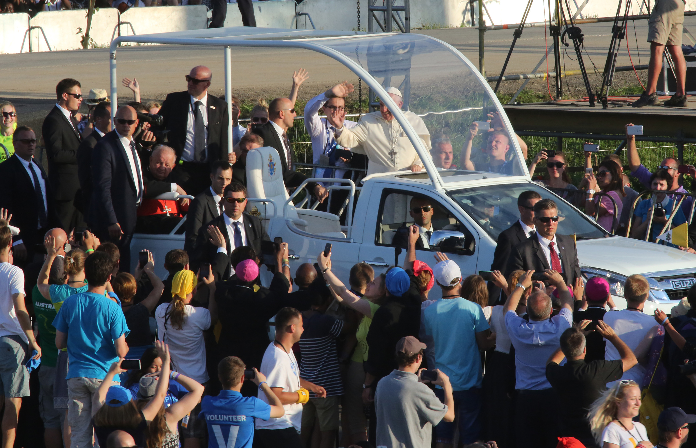 Pope Francis arrives