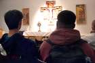 Students participate in the Calgary Catholic School District’s 45 hours of  Eucharistic adoration at St. Francis High School. 