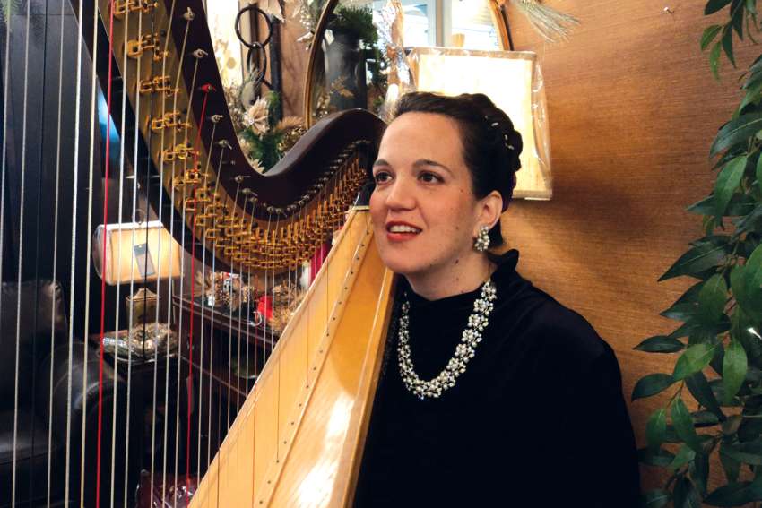 Harpist Siobhan Kerr, at a Christmas concert she performed a few years back.